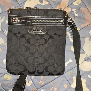 Coach Black Crossbody Bag with Signature Pattern